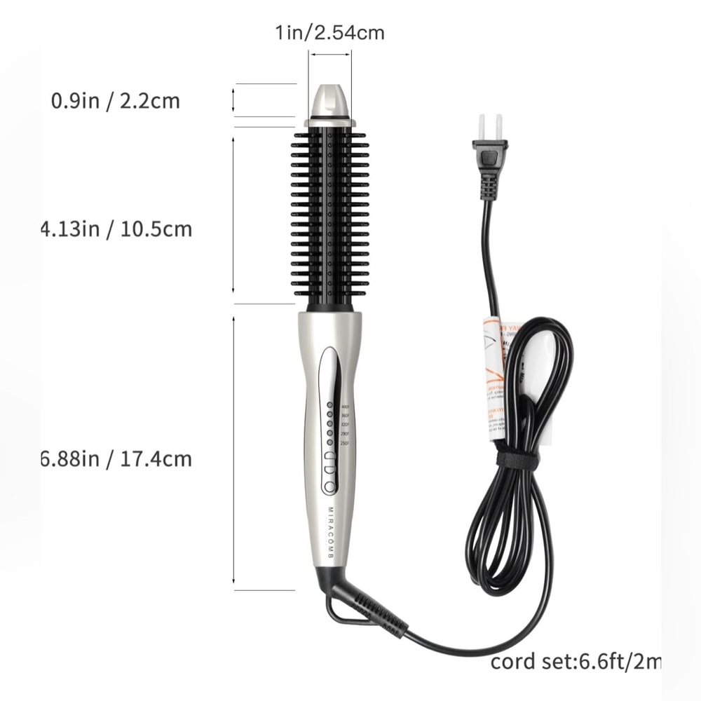 MiraComb Hair Curler Straightening Brush Multi Styler 1 Inch Curling Iron - Picture 5 of 8